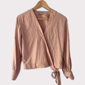 Everlane 100% washable silk wrap blouse